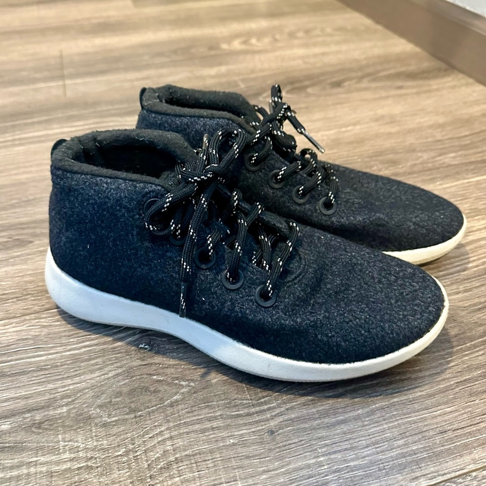 Allbirds Women's 9 Wool Runner-up Mizzle Natural Black Casual Sneakers
